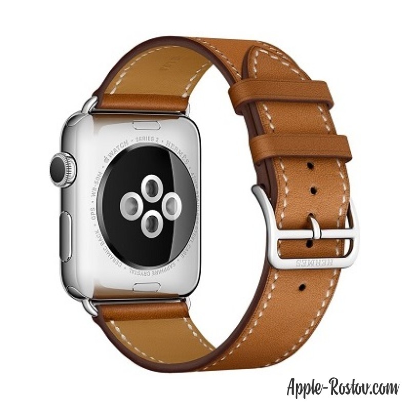 Apple Watch Hermes 42 mm silver/Simple Tour Barenia leather Fauve colors Apple Watch Hermes 42 mm silver/Simple Tour Barenia leather Fauve colors